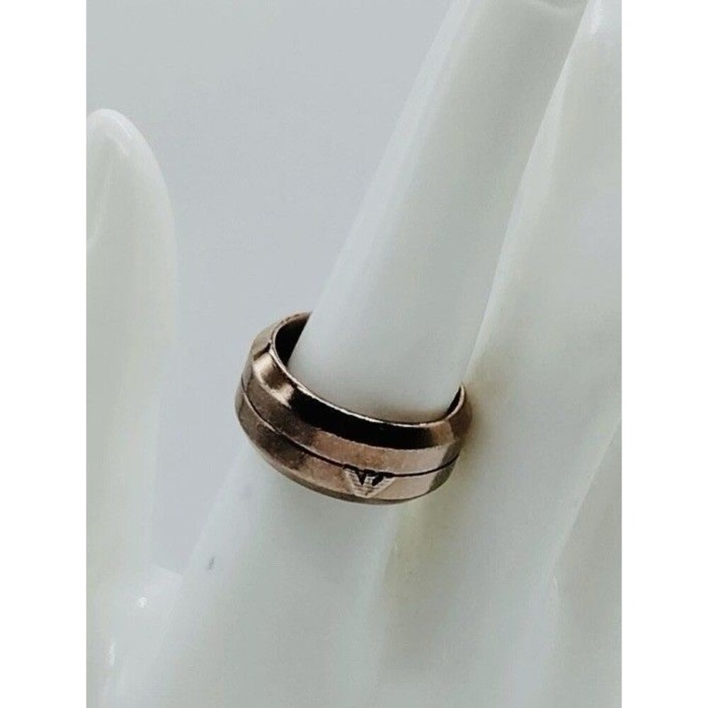 Emporio Armani Ring Stainless Steel Brown Rose Gold NEW SZ 8.5 US Mens/Womens